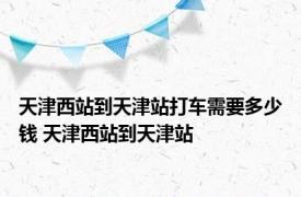 天津西站到天津站打车需要多少钱 天津西站到天津站 