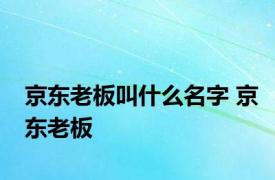 京东老板叫什么名字 京东老板 