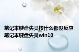 笔记本键盘失灵按什么都没反应 笔记本键盘失灵win10 