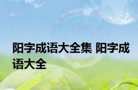 阳字成语大全集 阳字成语大全 