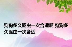 狗狗多久驱虫一次合适啊 狗狗多久驱虫一次合适