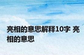 亮相的意思解释10字 亮相的意思 