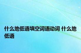 什么地低语填空词语动词 什么地低语 