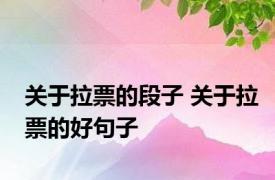 关于拉票的段子 关于拉票的好句子