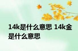 14k是什么意思 14k金是什么意思 