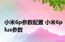 小米6p参数配置 小米6plus参数 