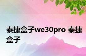 泰捷盒子we30pro 泰捷盒子 