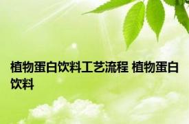 植物蛋白饮料工艺流程 植物蛋白饮料 