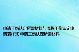 申请工伤认定所需材料与流程工伤认定申请表样式 申请工伤认定所需材料 