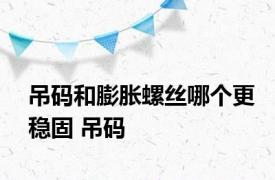 吊码和膨胀螺丝哪个更稳固 吊码 