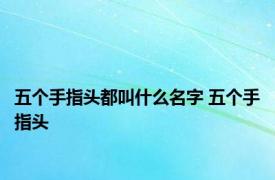 五个手指头都叫什么名字 五个手指头 