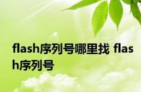 flash序列号哪里找 flash序列号 