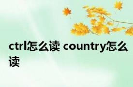 ctrl怎么读 country怎么读 