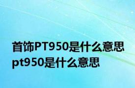 首饰PT950是什么意思 pt950是什么意思 