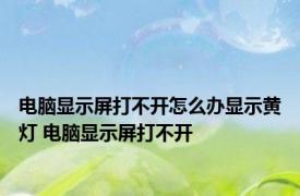 电脑显示屏打不开怎么办显示黄灯 电脑显示屏打不开 