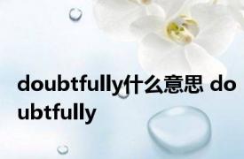 doubtfully什么意思 doubtfully 