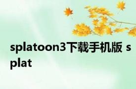 splatoon3下载手机版 splat 