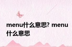 menu什么意思? menu什么意思 