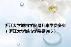 浙江大学城市学院是几本学费多少（浙江大学城市学院是985）