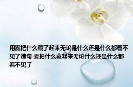 用雾把什么藏了起来无论是什么还是什么都看不见了造句 雾把什么藏起来无论什么还是什么都看不见了 