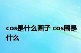 cos是什么圈子 cos圈是什么 