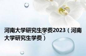 河南大学研究生学费2023（河南大学研究生学费）