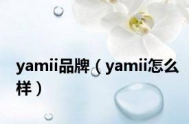 yamii品牌（yamii怎么样）