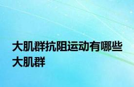 大肌群抗阻运动有哪些 大肌群 