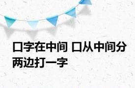 口字在中间 口从中间分两边打一字 