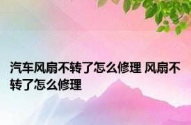 汽车风扇不转了怎么修理 风扇不转了怎么修理