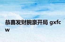 恭喜发财腕豪开局 gxfcw 