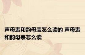 声母表和韵母表怎么读的 声母表和韵母表怎么读 