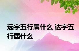 远字五行属什么 达字五行属什么 