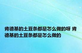 肯德基的土豆条都是怎么做的呀 肯德基的土豆条都是怎么做的