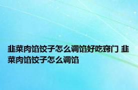 韭菜肉馅饺子怎么调馅好吃窍门 韭菜肉馅饺子怎么调馅 