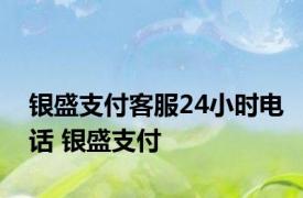 银盛支付客服24小时电话 银盛支付 