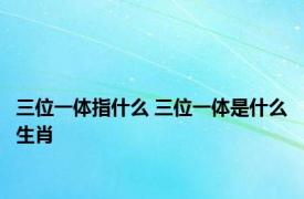 三位一体指什么 三位一体是什么生肖 