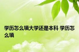 学历怎么填大学还是本科 学历怎么填 