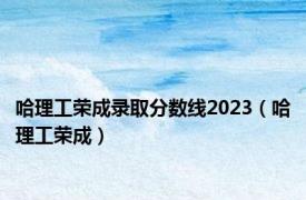 哈理工荣成录取分数线2023（哈理工荣成）