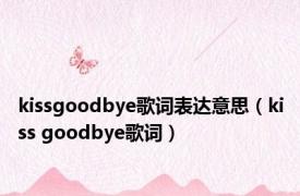 kissgoodbye歌词表达意思（kiss goodbye歌词）