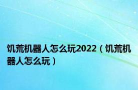 饥荒机器人怎么玩2022（饥荒机器人怎么玩）