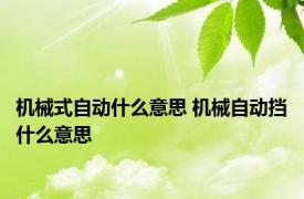 机械式自动什么意思 机械自动挡什么意思 