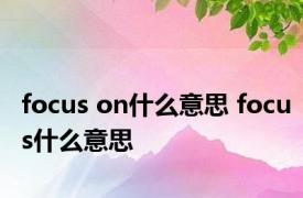 focus on什么意思 focus什么意思 