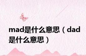 mad是什么意思（dad是什么意思）