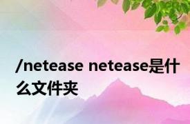 /netease netease是什么文件夹 