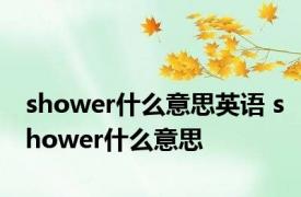 shower什么意思英语 shower什么意思