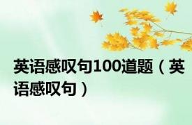 英语感叹句100道题（英语感叹句）