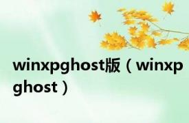 winxpghost版（winxpghost）