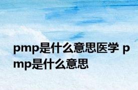 pmp是什么意思医学 pmp是什么意思 