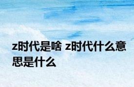 z时代是啥 z时代什么意思是什么